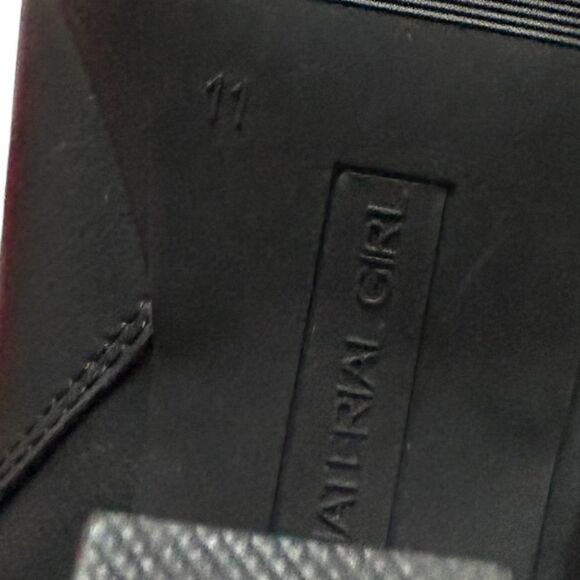 Material Girl Black Heeled Boots Moto Combat Ankle Booties with Heel Buckle Zip - Picture 12 of 12